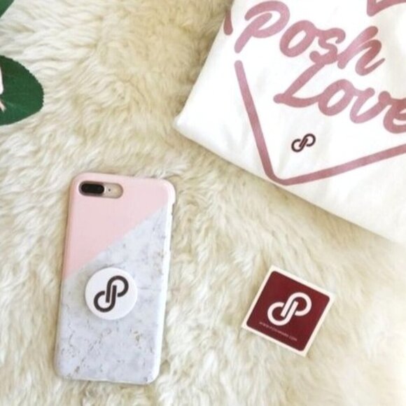 FREE WITH PURCHASE PopSockets Phone Grip Stand‎ With Poshmark Logo Design White - Picture 3 of 6